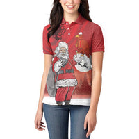Albania Santa Christmas Women Polo Shirt Christmas Albanian Eagle Flag Style - Wonder Print Shop