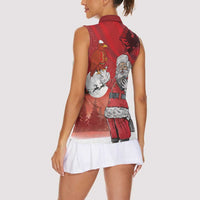 Albania Santa Christmas Women Sleeveless Polo Shirt Christmas Albanian Eagle Flag Style - Wonder Print Shop