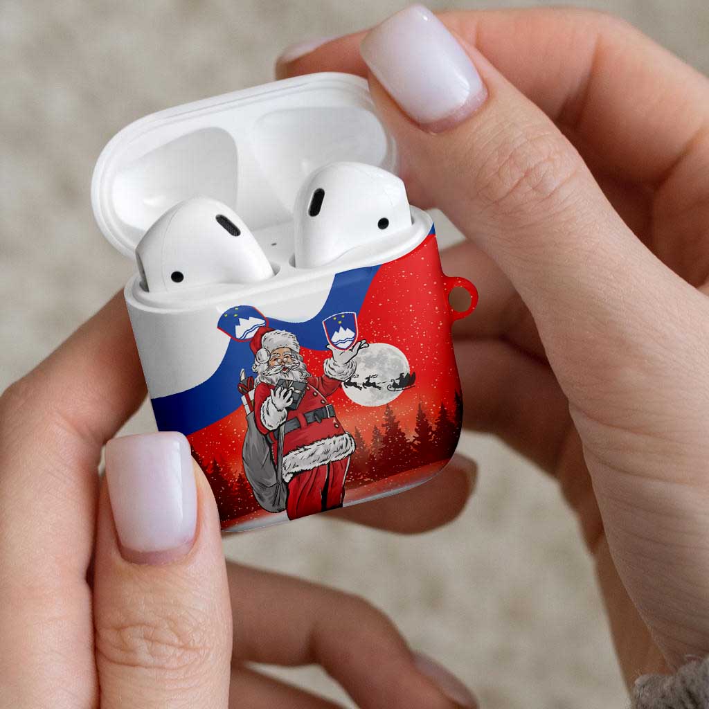 Slovenia Santa Christmas AirPods Case Slovenija Vesel Bozic Flag Style - Wonder Print Shop