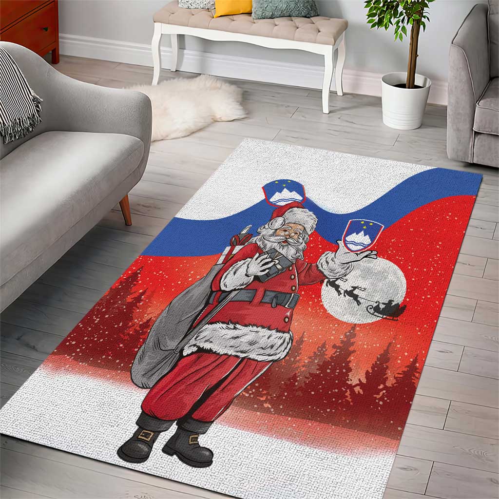 Slovenia Santa Christmas Area Rug Slovenija Vesel Bozic Flag Style - Wonder Print Shop