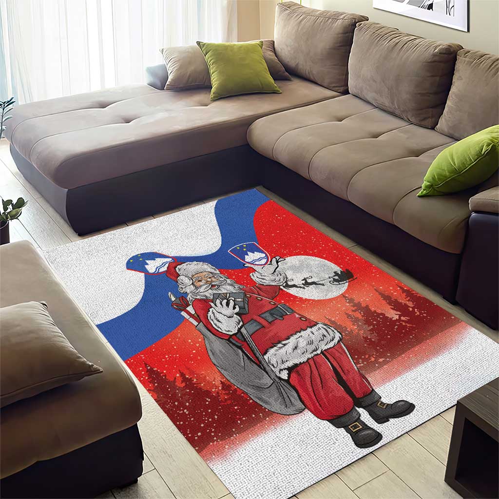 Slovenia Santa Christmas Area Rug Slovenija Vesel Bozic Flag Style - Wonder Print Shop