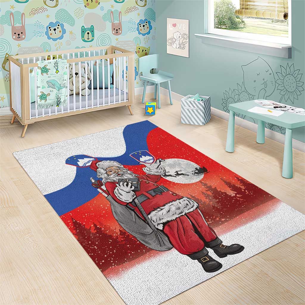 Slovenia Santa Christmas Area Rug Slovenija Vesel Bozic Flag Style - Wonder Print Shop