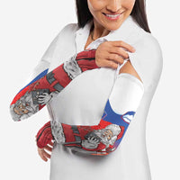 Slovenia Santa Christmas Arm Sleeves Slovenija Vesel Bozic Flag Style - Wonder Print Shop