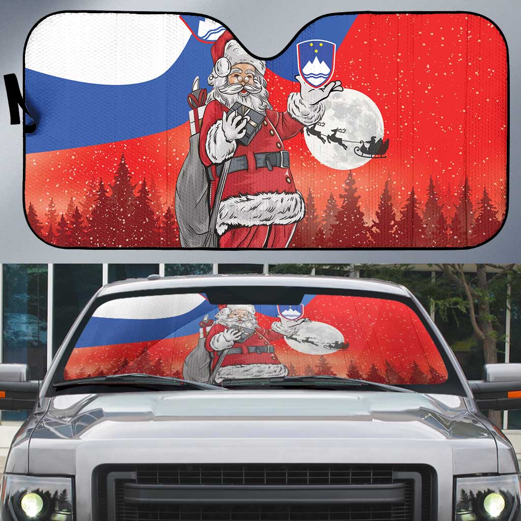 Slovenia Santa Christmas Auto Sun Shade Slovenija Vesel Bozic Flag Style - Wonder Print Shop