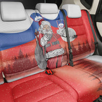 Slovenia Santa Christmas Back Car Seat Cover Slovenija Vesel Bozic Flag Style - Wonder Print Shop