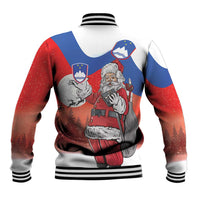 Slovenia Santa Christmas Baseball Jacket Slovenija Vesel Bozic Flag Style - Wonder Print Shop