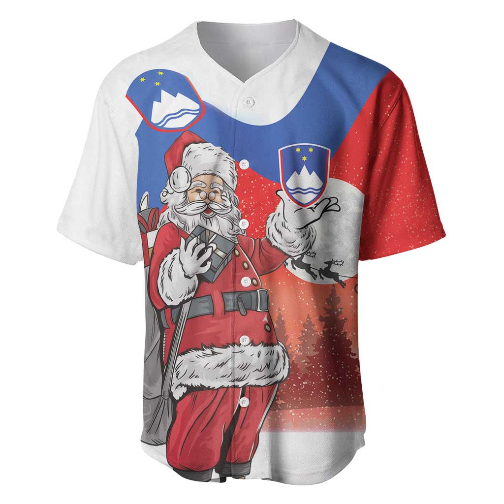 Slovenia Santa Christmas Baseball Jersey Slovenija Vesel Bozic Flag Style - Wonder Print Shop