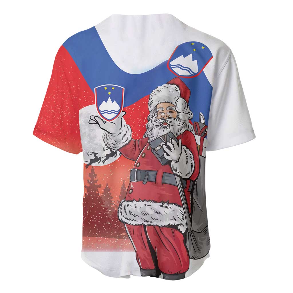 Slovenia Santa Christmas Baseball Jersey Slovenija Vesel Bozic Flag Style - Wonder Print Shop