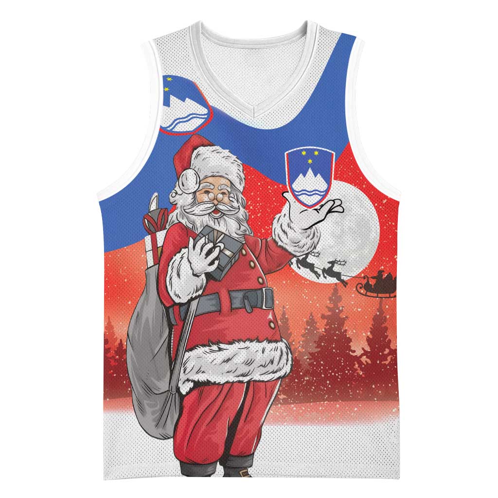 Slovenia Santa Christmas Basketball Jersey Slovenija Vesel Bozic Flag Style - Wonder Print Shop