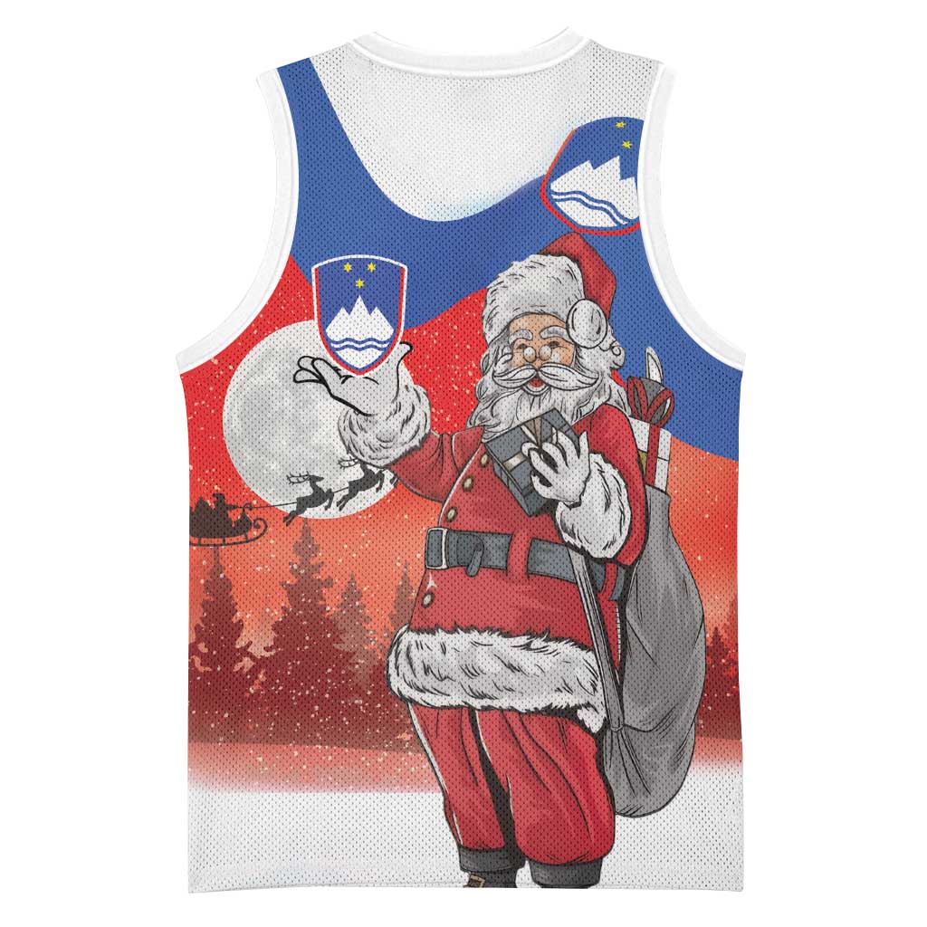 Slovenia Santa Christmas Basketball Jersey Slovenija Vesel Bozic Flag Style - Wonder Print Shop
