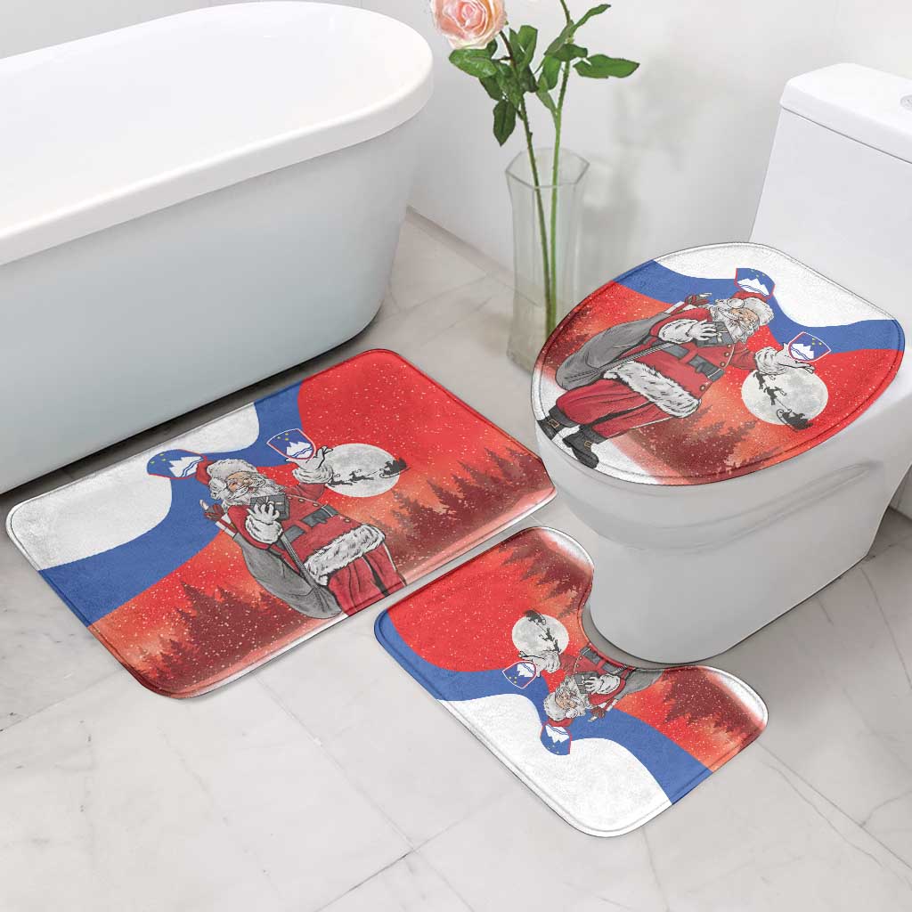 Slovenia Santa Christmas Bathroom Set Slovenija Vesel Bozic Flag Style - Wonder Print Shop