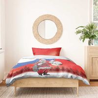 Slovenia Santa Christmas Bedding Set Slovenija Vesel Bozic Flag Style - Wonder Print Shop