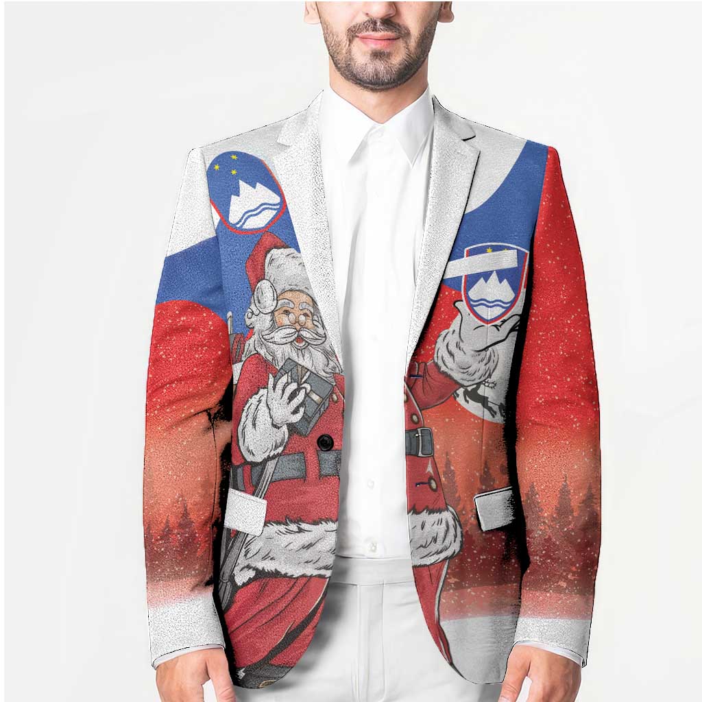 Slovenia Santa Christmas Blazer Slovenija Vesel Bozic Flag Style - Wonder Print Shop