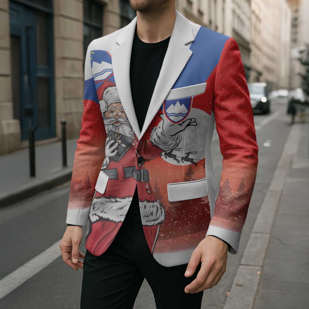 Slovenia Santa Christmas Blazer Slovenija Vesel Bozic Flag Style - Wonder Print Shop