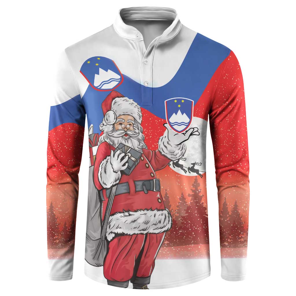 Slovenia Santa Christmas Button Sweatshirt Slovenija Vesel Bozic Flag Style - Wonder Print Shop