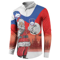 Slovenia Santa Christmas Button Sweatshirt Slovenija Vesel Bozic Flag Style - Wonder Print Shop