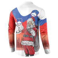 Slovenia Santa Christmas Button Sweatshirt Slovenija Vesel Bozic Flag Style - Wonder Print Shop