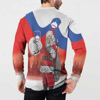 Slovenia Santa Christmas Button Sweatshirt Slovenija Vesel Bozic Flag Style - Wonder Print Shop