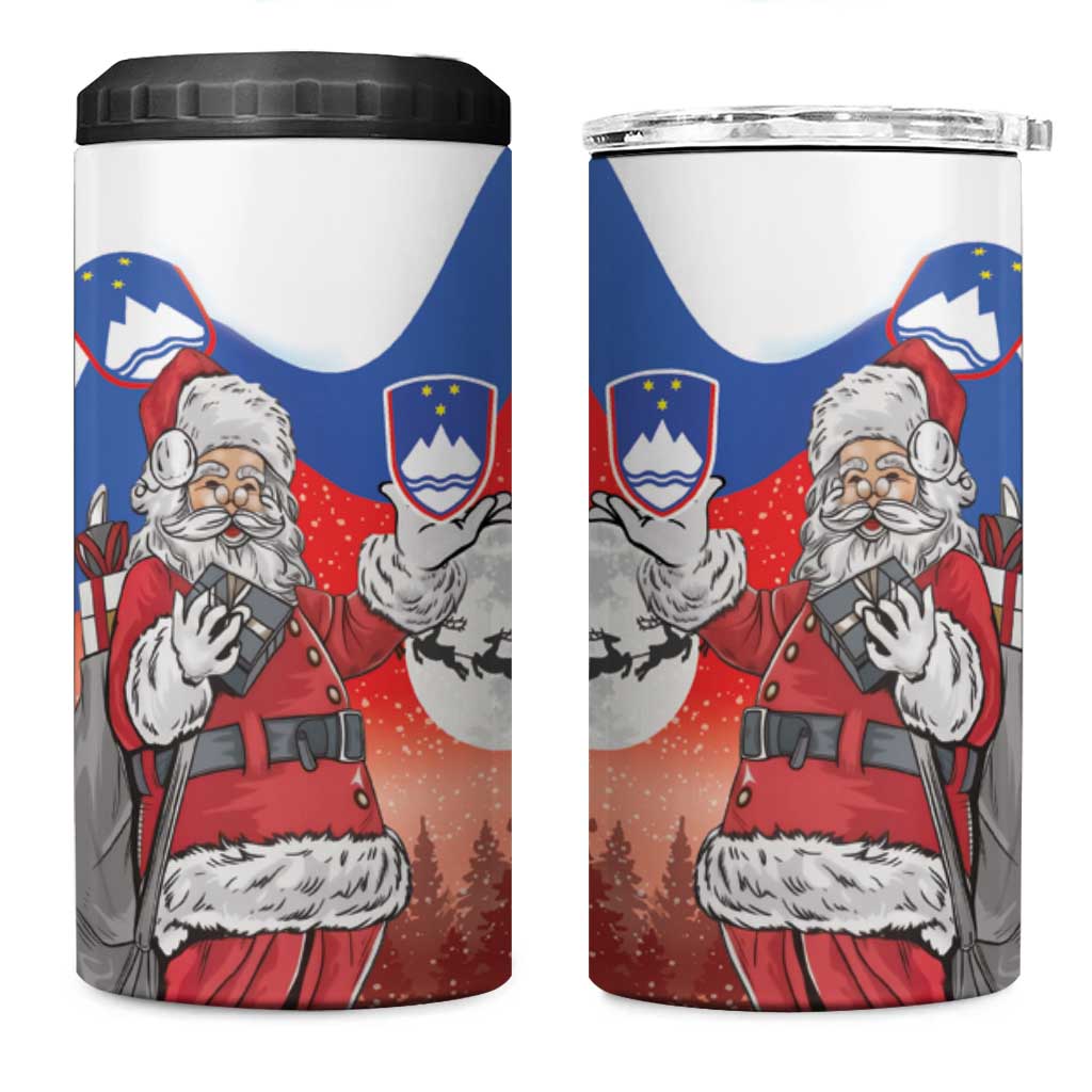 Slovenia Santa Christmas 4 in 1 Can Cooler Tumbler Slovenija Vesel Bozic Flag Style - Wonder Print Shop
