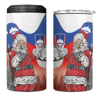 Slovenia Santa Christmas 4 in 1 Can Cooler Tumbler Slovenija Vesel Bozic Flag Style - Wonder Print Shop