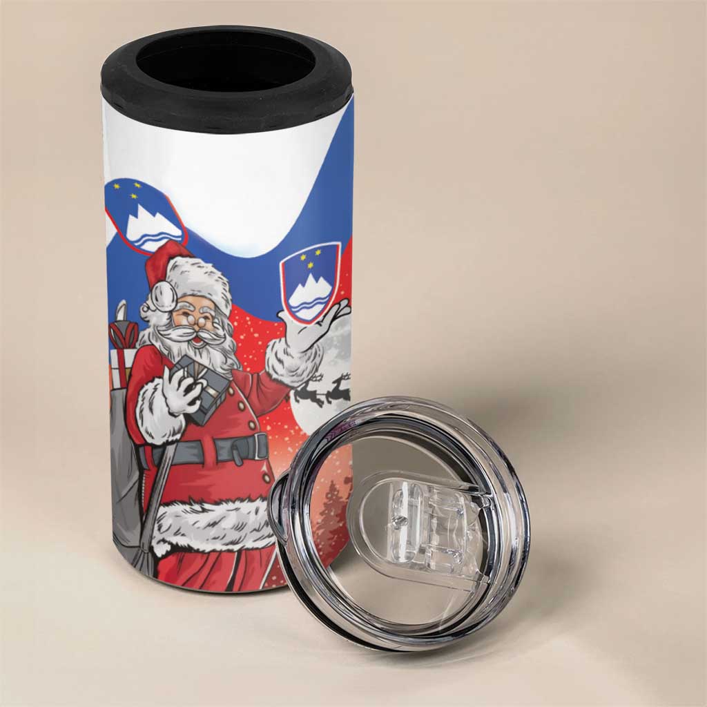 Slovenia Santa Christmas 4 in 1 Can Cooler Tumbler Slovenija Vesel Bozic Flag Style - Wonder Print Shop