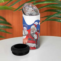 Slovenia Santa Christmas 4 in 1 Can Cooler Tumbler Slovenija Vesel Bozic Flag Style - Wonder Print Shop
