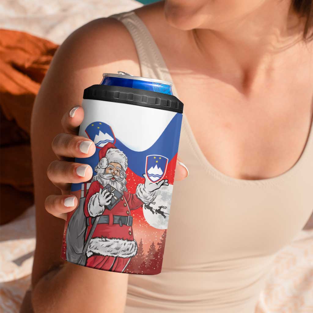 Slovenia Santa Christmas 4 in 1 Can Cooler Tumbler Slovenija Vesel Bozic Flag Style - Wonder Print Shop