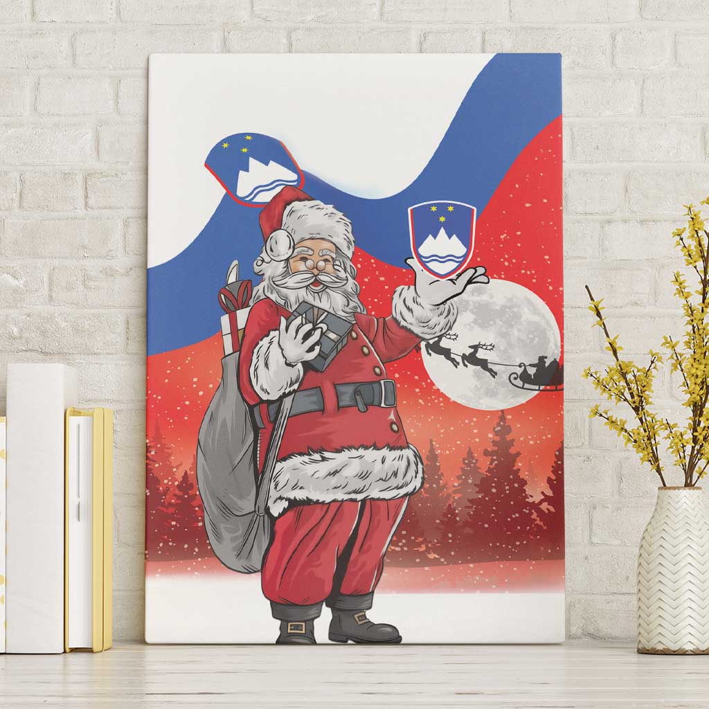 Slovenia Santa Christmas Canvas Wall Art Slovenija Vesel Bozic Flag Style - Wonder Print Shop