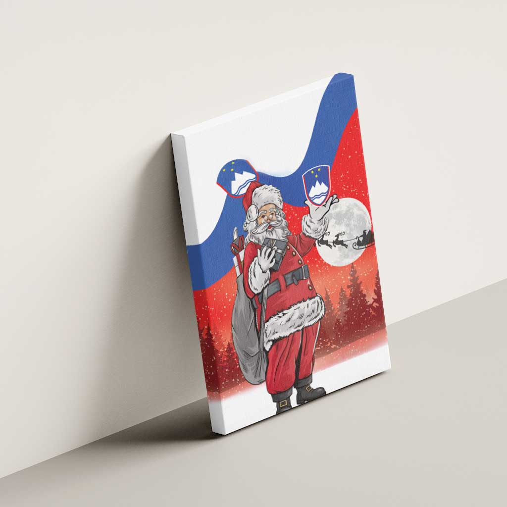 Slovenia Santa Christmas Canvas Wall Art Slovenija Vesel Bozic Flag Style - Wonder Print Shop