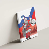 Slovenia Santa Christmas Canvas Wall Art Slovenija Vesel Bozic Flag Style - Wonder Print Shop
