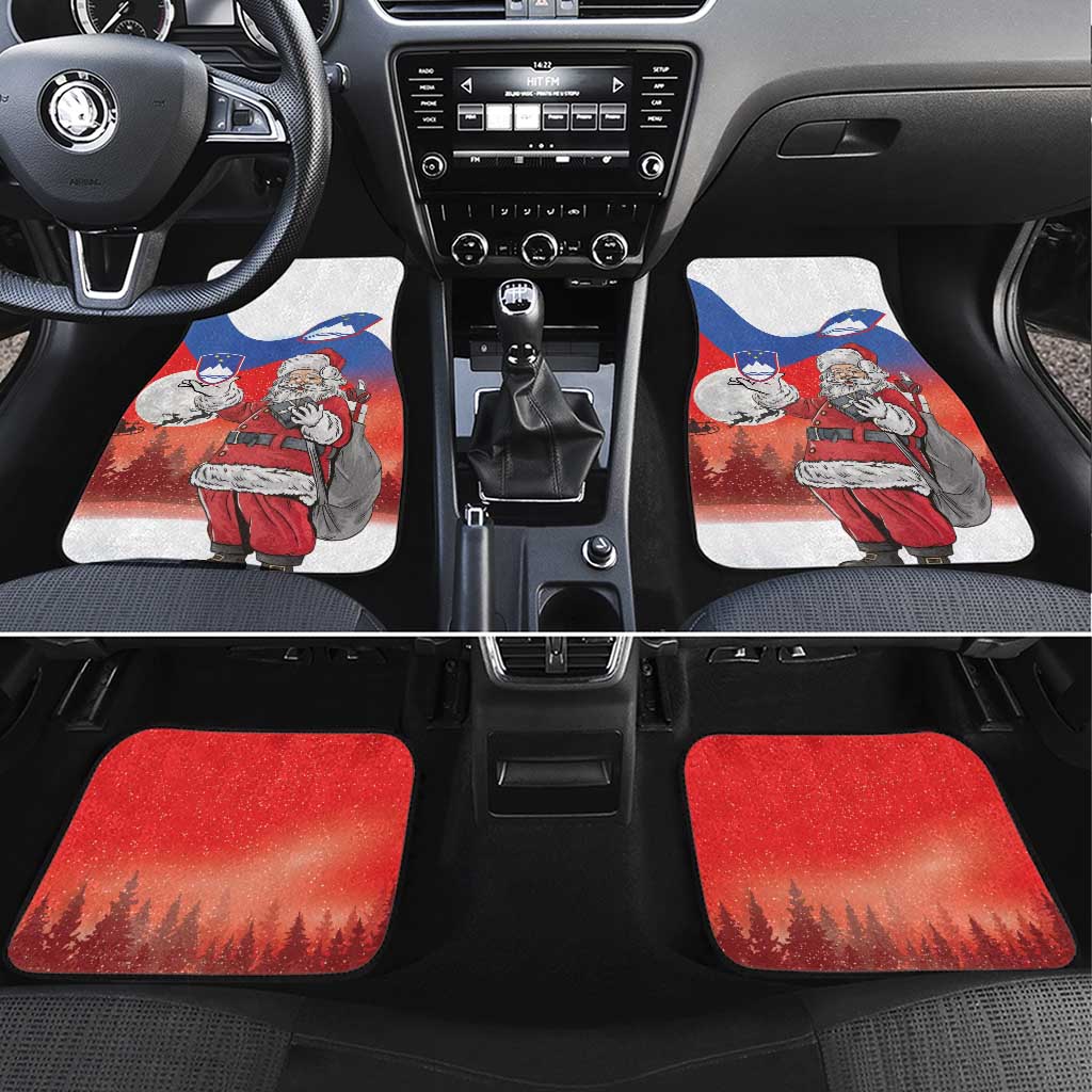 Slovenia Santa Christmas Car Mats Slovenija Vesel Bozic Flag Style - Wonder Print Shop