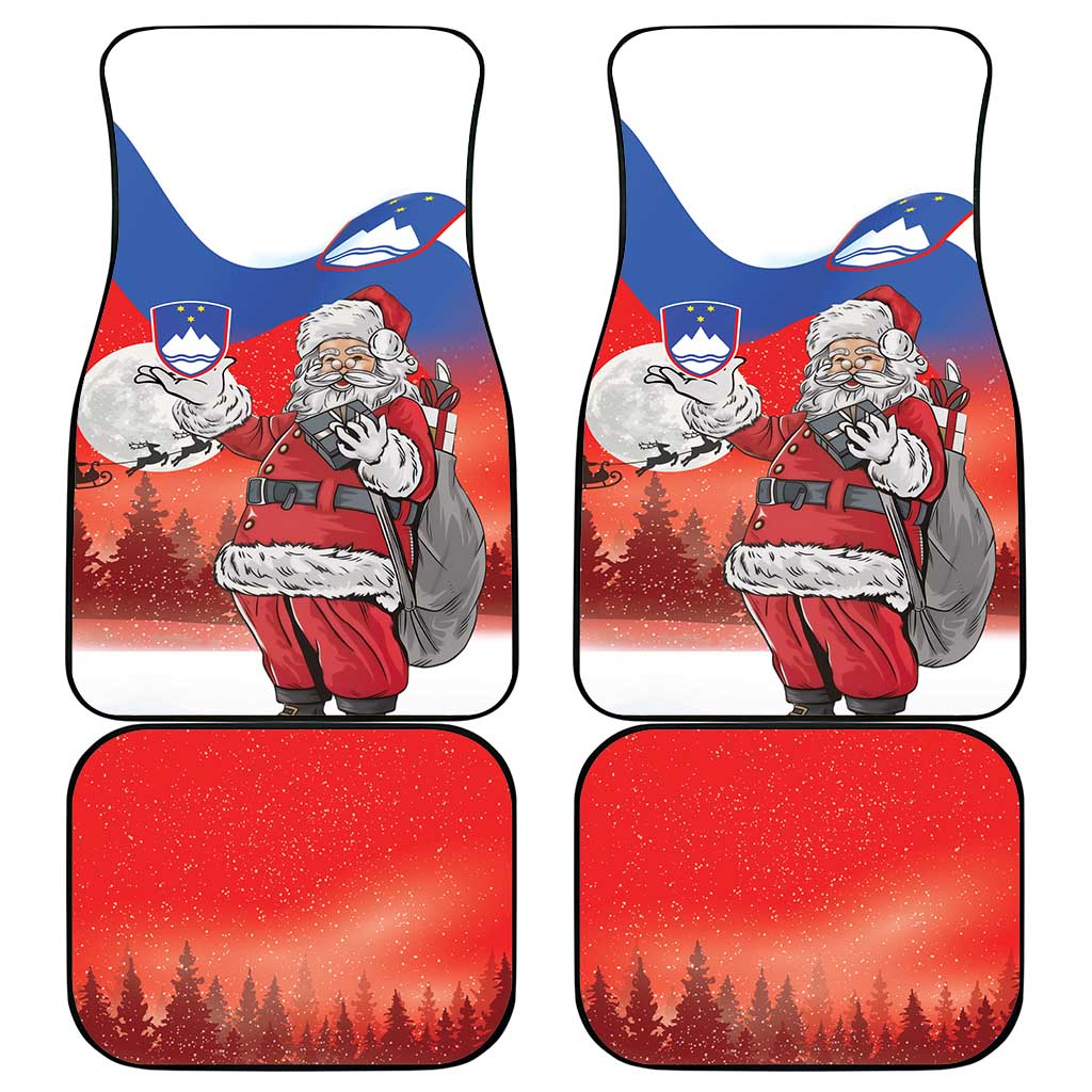Slovenia Santa Christmas Car Mats Slovenija Vesel Bozic Flag Style - Wonder Print Shop