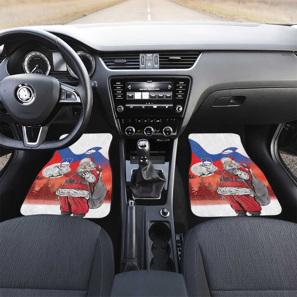 Slovenia Santa Christmas Car Mats Slovenija Vesel Bozic Flag Style - Wonder Print Shop