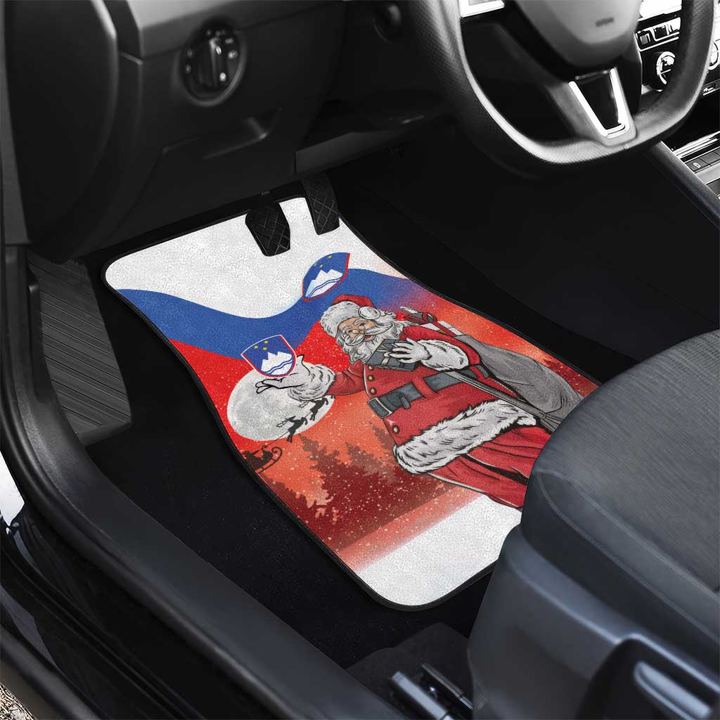 Slovenia Santa Christmas Car Mats Slovenija Vesel Bozic Flag Style - Wonder Print Shop