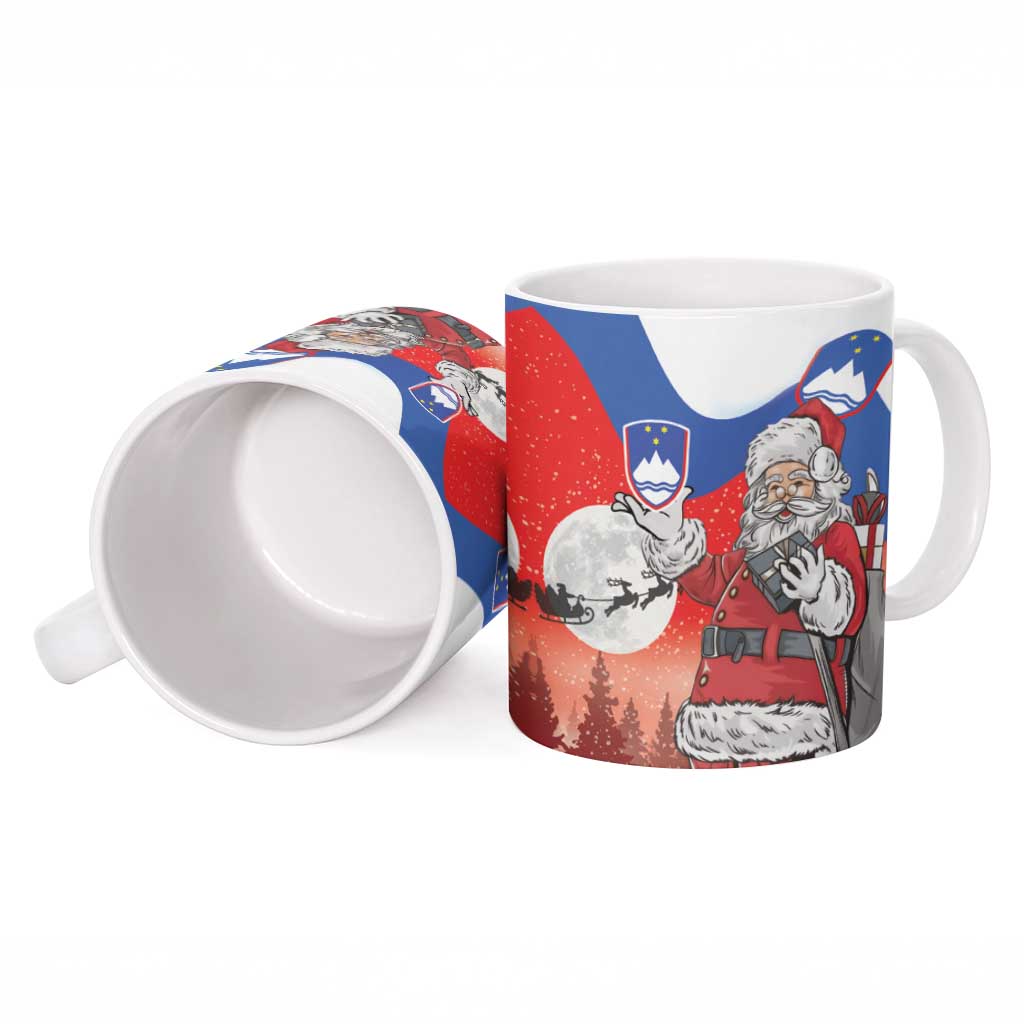 Slovenia Santa Christmas Ceramic Mug Slovenija Vesel Bozic Flag Style - Wonder Print Shop