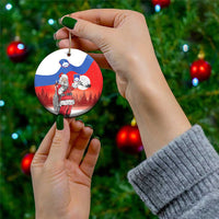 Slovenia Santa Christmas Ceramic Ornament Slovenija Vesel Bozic Flag Style - Wonder Print Shop