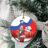 Slovenia Santa Christmas Ceramic Ornament Slovenija Vesel Bozic Flag Style - Wonder Print Shop