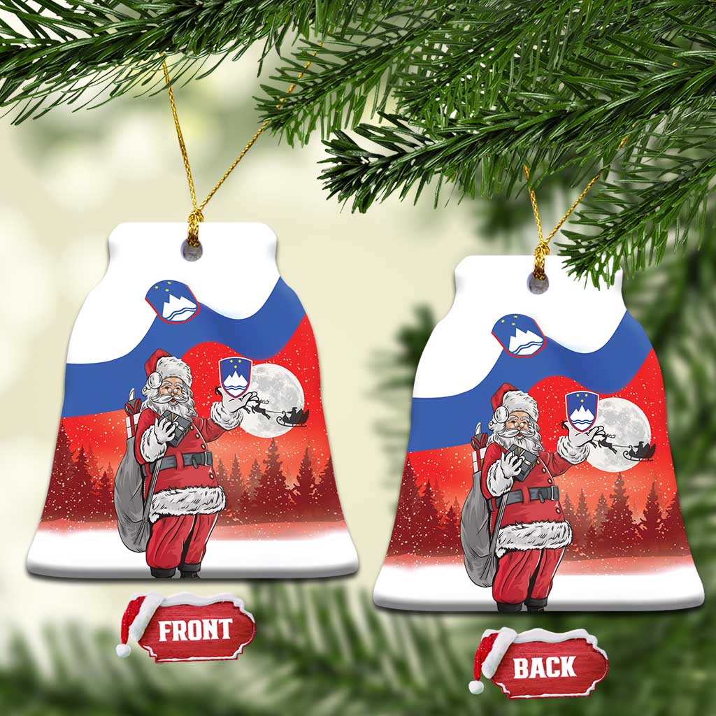 Slovenia Santa Christmas Ceramic Ornament Slovenija Vesel Bozic Flag Style - Wonder Print Shop