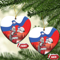 Slovenia Santa Christmas Ceramic Ornament Slovenija Vesel Bozic Flag Style - Wonder Print Shop