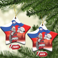 Slovenia Santa Christmas Ceramic Ornament Slovenija Vesel Bozic Flag Style - Wonder Print Shop