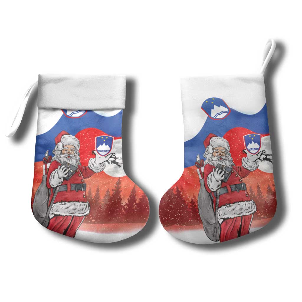 Slovenia Santa Christmas Stocking Slovenija Vesel Bozic Flag Style - Wonder Print Shop