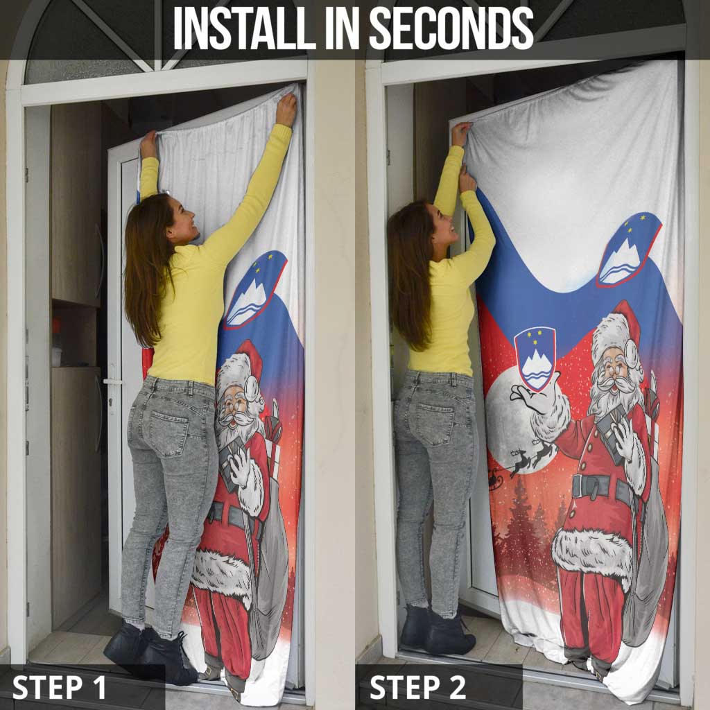 Slovenia Santa Christmas Door Cover Slovenija Vesel Bozic Flag Style - Wonder Print Shop
