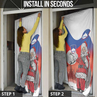 Slovenia Santa Christmas Door Cover Slovenija Vesel Bozic Flag Style - Wonder Print Shop