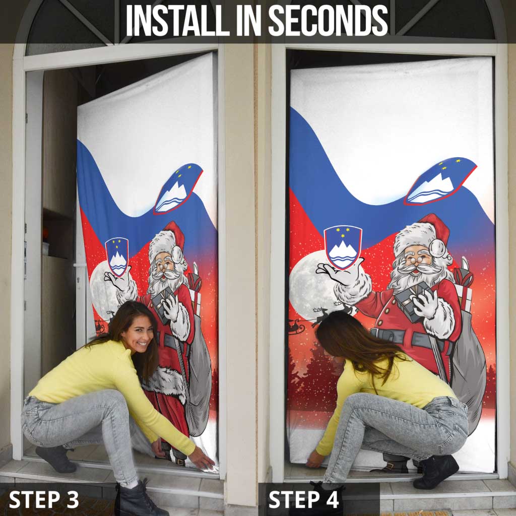 Slovenia Santa Christmas Door Cover Slovenija Vesel Bozic Flag Style - Wonder Print Shop