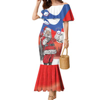 Slovenia Santa Christmas Family Matching Mermaid Dress and Hawaiian Shirt Slovenija Vesel Bozic Flag Style - Wonder Print Shop