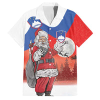 Slovenia Santa Christmas Family Matching Off The Shoulder Long Sleeve Dress and Hawaiian Shirt Slovenija Vesel Bozic Flag Style - Wonder Print Shop