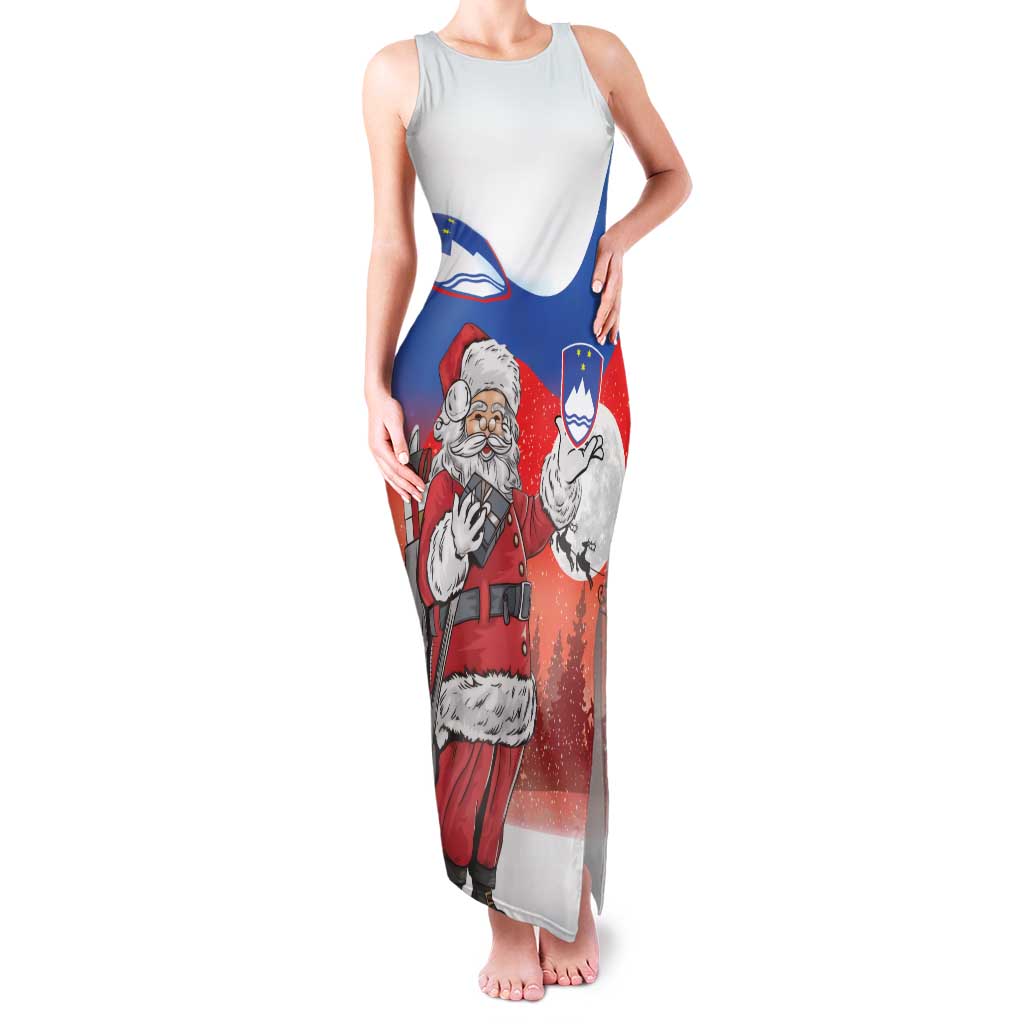Slovenia Santa Christmas Family Matching Tank Maxi Dress and Hawaiian Shirt Slovenija Vesel Bozic Flag Style - Wonder Print Shop