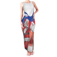 Slovenia Santa Christmas Family Matching Tank Maxi Dress and Hawaiian Shirt Slovenija Vesel Bozic Flag Style - Wonder Print Shop