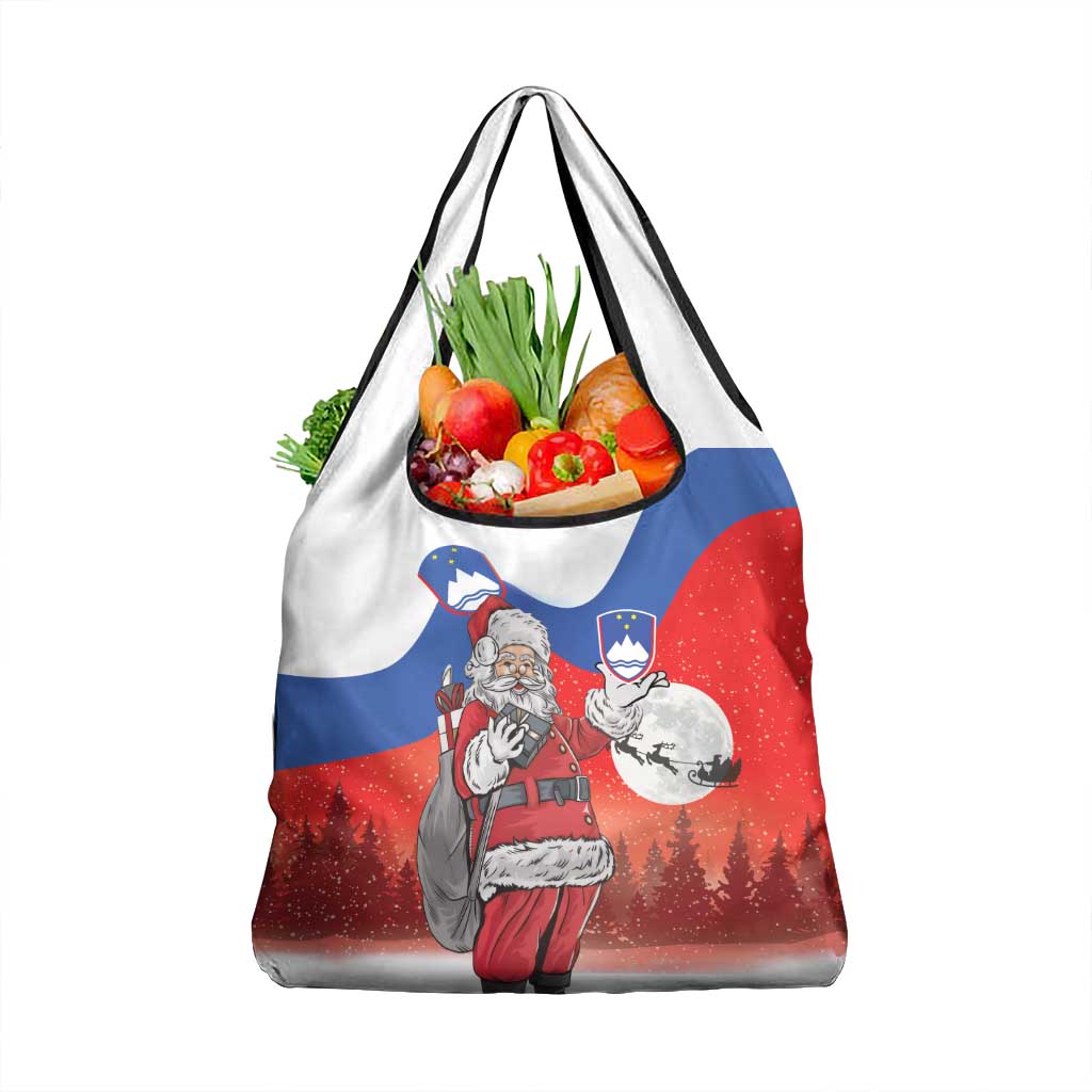 Slovenia Santa Christmas Grocery Bag Slovenija Vesel Bozic Flag Style - Wonder Print Shop
