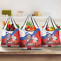 Slovenia Santa Christmas Grocery Bag Slovenija Vesel Bozic Flag Style - Wonder Print Shop